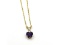 10KT Yellow Gold Natural Amethysts Heart Shape Pendant With Diamond  & Gold Plated Sterling Silver C