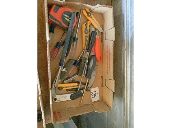 Box of Screwdrivers, Knives, Etc.