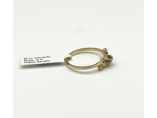 10KT Yellow Gold Natural Hexagonal Diamond Ring