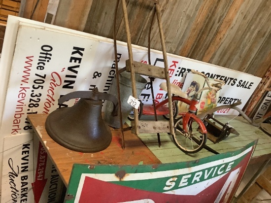 School Bell, Sleigh, Tricycle & Sap Buckets
