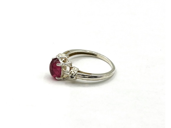 Sterling Silver Natural Pink Tourmaline Ring