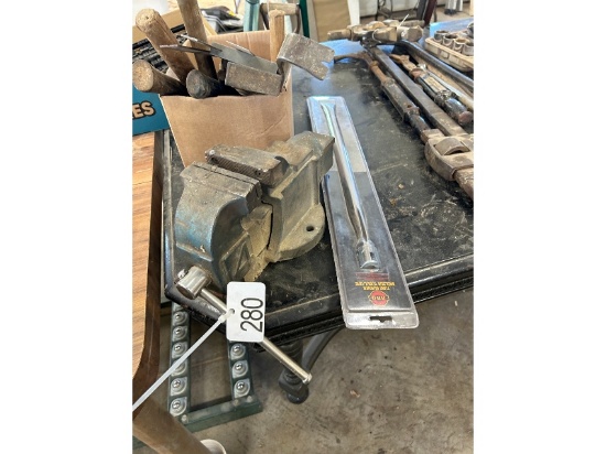 Vise, Box of Tools & Propane Burner