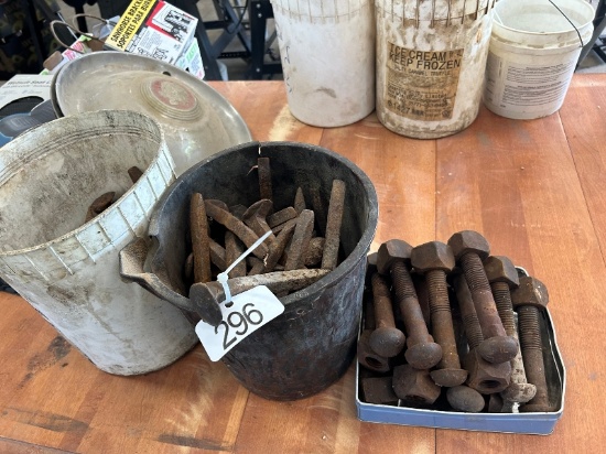 Approximately 80 Railway Spikes & Railway Bolts