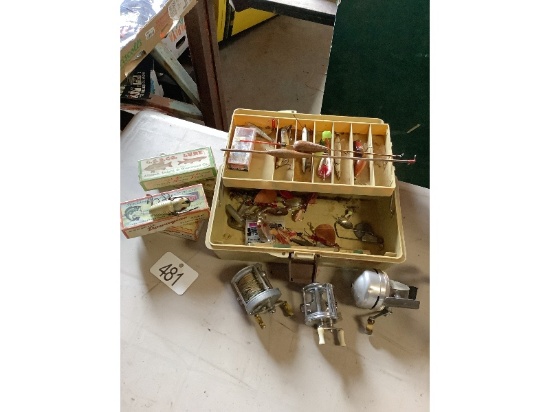 Vintage Fishing Tackle, Reels & Tackle Box