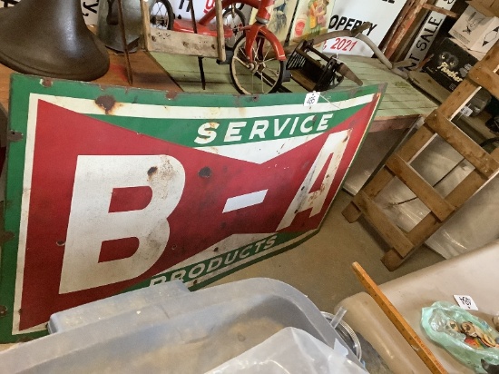Enameled B-A Sign