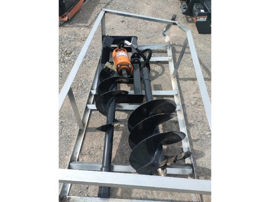 New Wolverine Skid Steer Hydraulic Auger With 2 Bits
