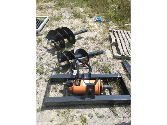 New Wolverine Skid Steer Hydraulic Auger With 2 Bits