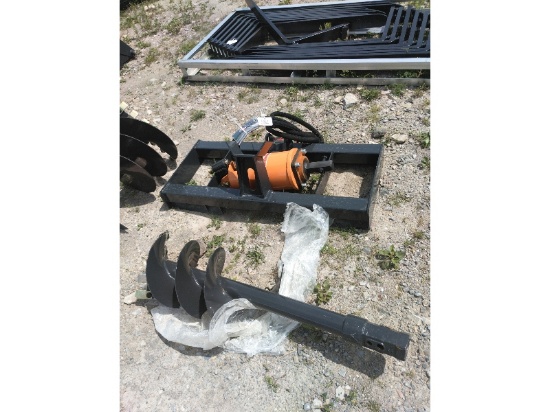 New Wolverine Skid Steer Hydraulic Auger With 2 Bits