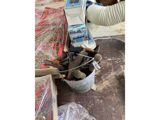 Pail of Wood Planes, Etc.