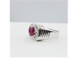 Sterling Silver Natural Enhanced Ruby Ring