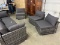 Brand New 6pc Charcoal Gray Resin Outdoor Patio Furniture Set