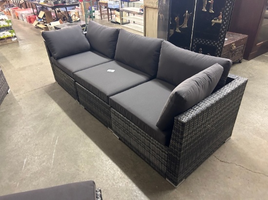 Brand New 6pc Charcoal Gray Resin Outdoor Patio Furniture Set