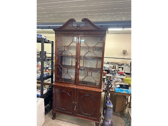 Mahogany 2 Piece Breakfront China Cabinet