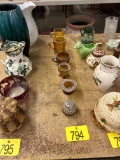 Row of Amber Glassware