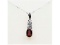 Sterling Silver Natural Enhanced Ruby (0.40ct) and CZ (0.15ct)Pendant With Sterling Silver Chain