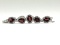 Sterling Silver Natural Garnet (4ct) and CZ (0.50ct) Bracelet