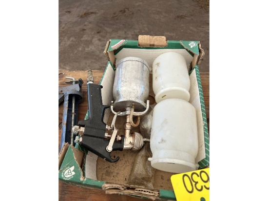 Spray Gun, Tray with Switches, Etc.