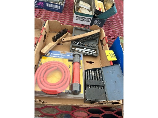 Tray with Drills, Manual Fluid Transfer Pump