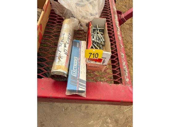 2 Containers of Welding Rod, Welding Gloves & Expansion Bits