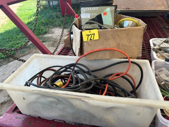 2 Boxes with Extension Cords & Flood Lights