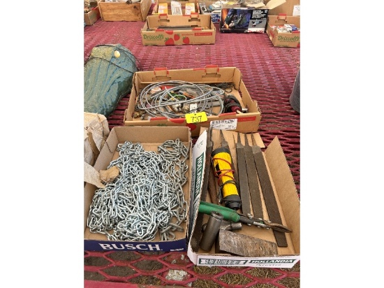 3 Trays with Files, Chain, Etc.