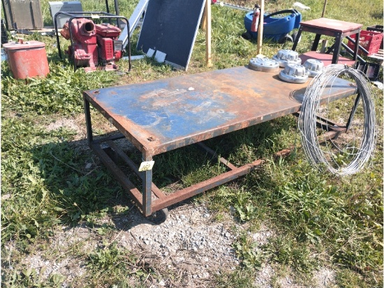 6' Steel Table on Wheels