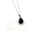 Sterling Silver Natural Garnet (6ct) Pear Shape Pendant With Sterling Silver Chain