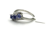 Sterling Silver Natural Tanzanite (1.2ct) With CZ (0.08ct) Ring