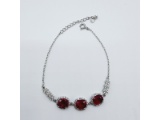Sterling Silver Natural Enhanced Ruby Bracelet