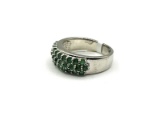 Sterling Silver Natural Emerald (1ct) Ring