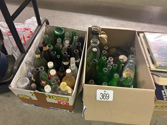 2 Boxes of Old Bottles