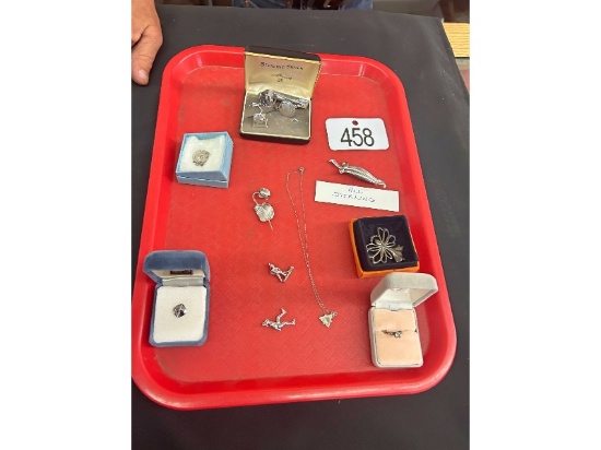 Tray of Sterling Jewelry