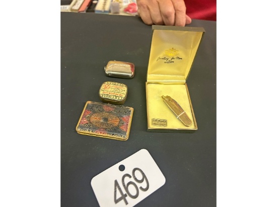 Knife, Needle Tin, Lighter & Compact