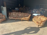 3 Pc Carved Settee Set