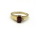 14KT Yellow Gold Natural Garnet with Diamond Ring