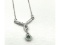 Sterling Silver Natural Emeral with CZ Necklace