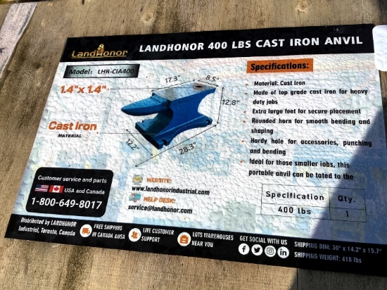 New Land Honor 400lb Cast Iron Anvil