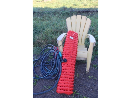 Garden Hose, Snow Fence & Chairs