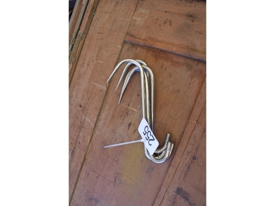 4 New Stainless Steel Meat Hooks