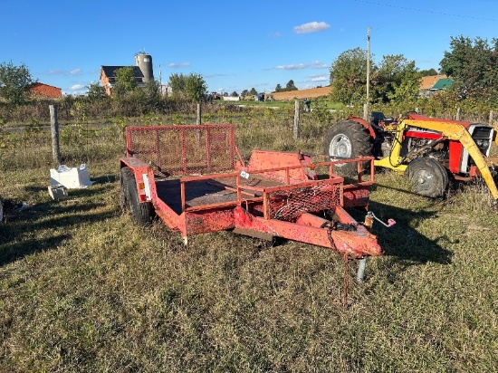 12' x 8' Checker Plate Bumper Hitch Trailer with Wing - Sells As Is, Ownership