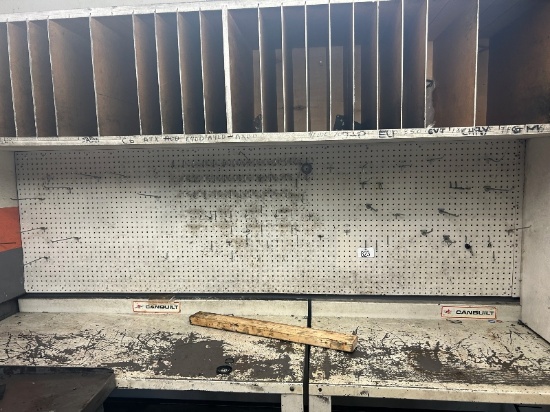 2 Section Steel Work Bench with Peg Board - Canbuilt 2x5' Long