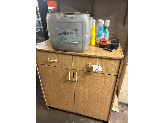 Cupboard with Microwave Plus Assorted Contents
