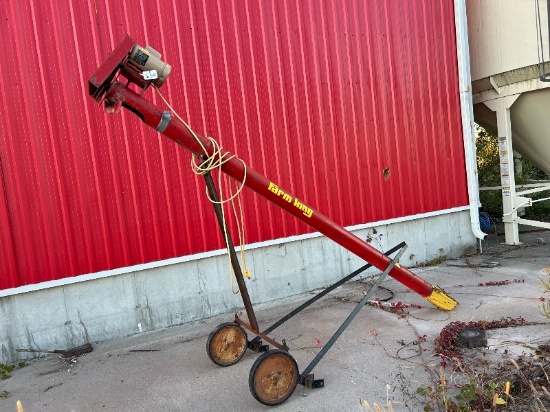 Farm King 10' Grain Auger on Wheels with Electric Motor