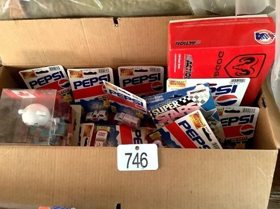 Box of Mostly Pepsi Die Cast Models