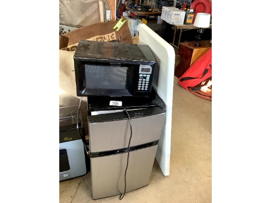 Microwave, Fridge & Folding Table