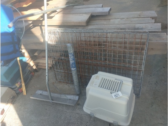 2 Pet Crates, Chicken Wire & Snow Scoop
