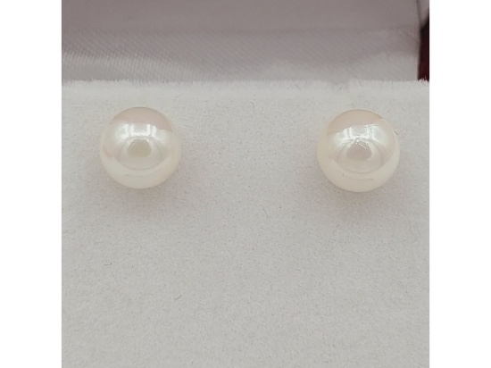 Sterling Silver Cultured Pearl Earrings