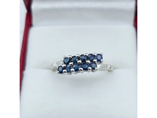 Sterling Silver Natural Blue Sapphire Ring