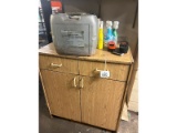 Cupboard with Microwave Plus Assorted Contents