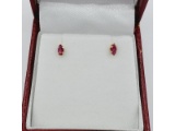 14KT Yellow Gold Natural Enhance Ruby Earrings